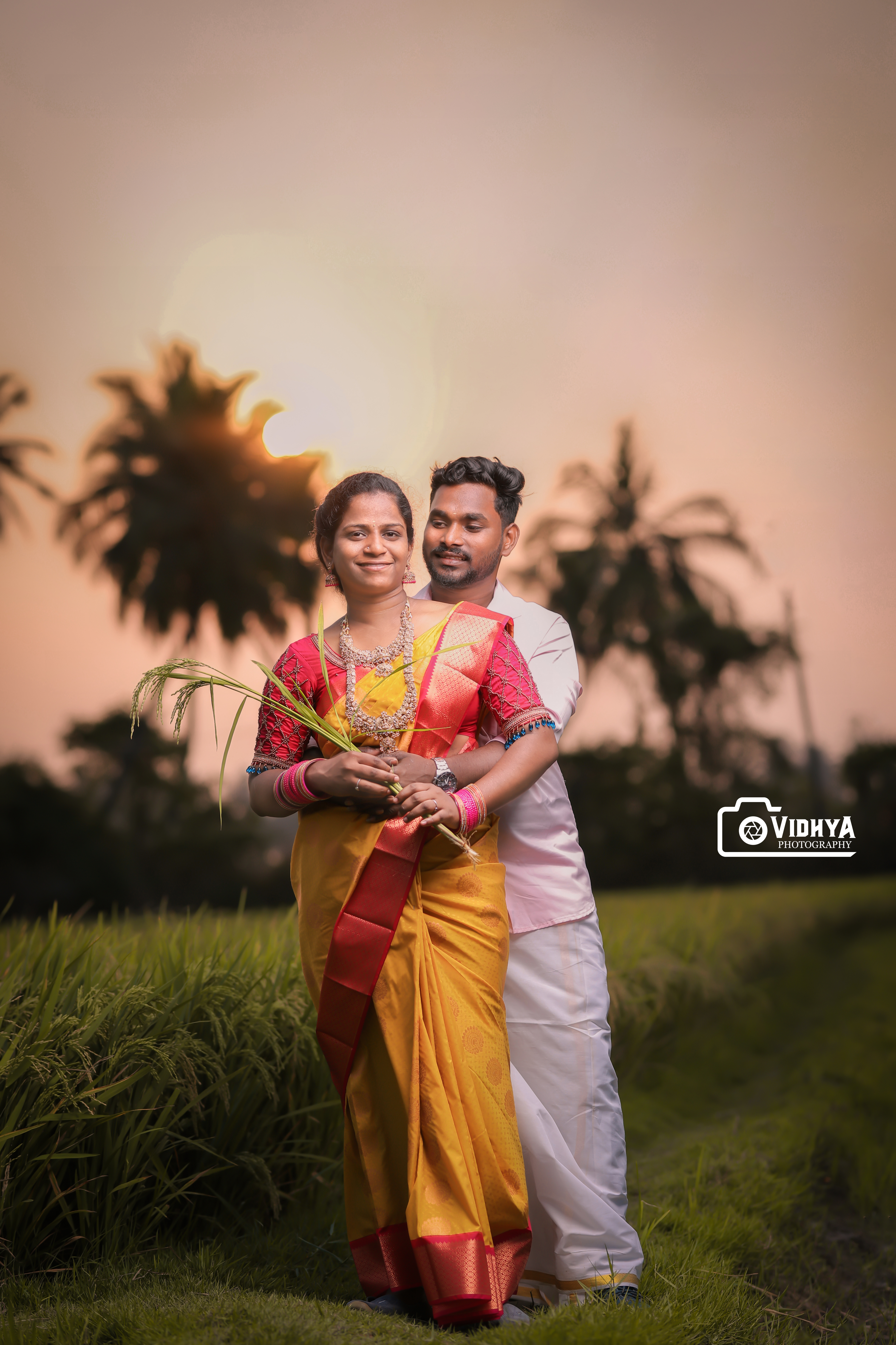 Wedding couple portrait shot on location in Cuddalore